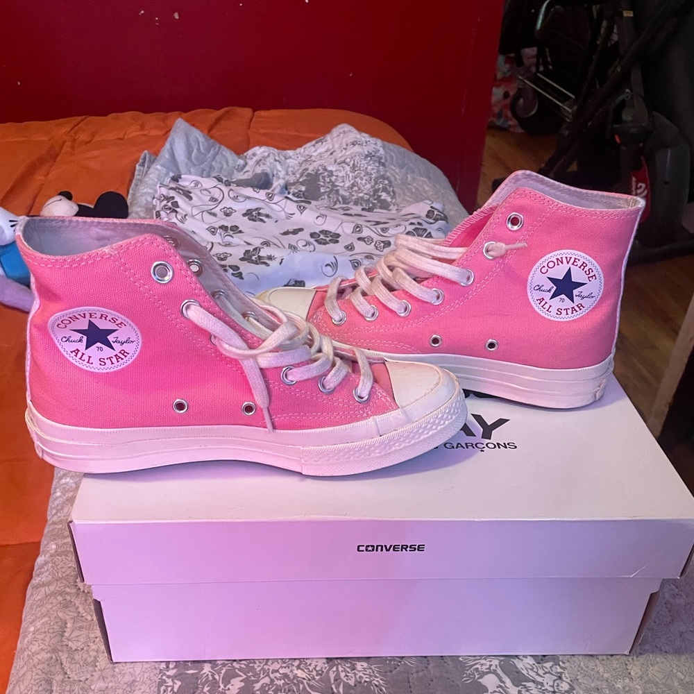 Comme De Garcons Pink Converse Worn 3Times